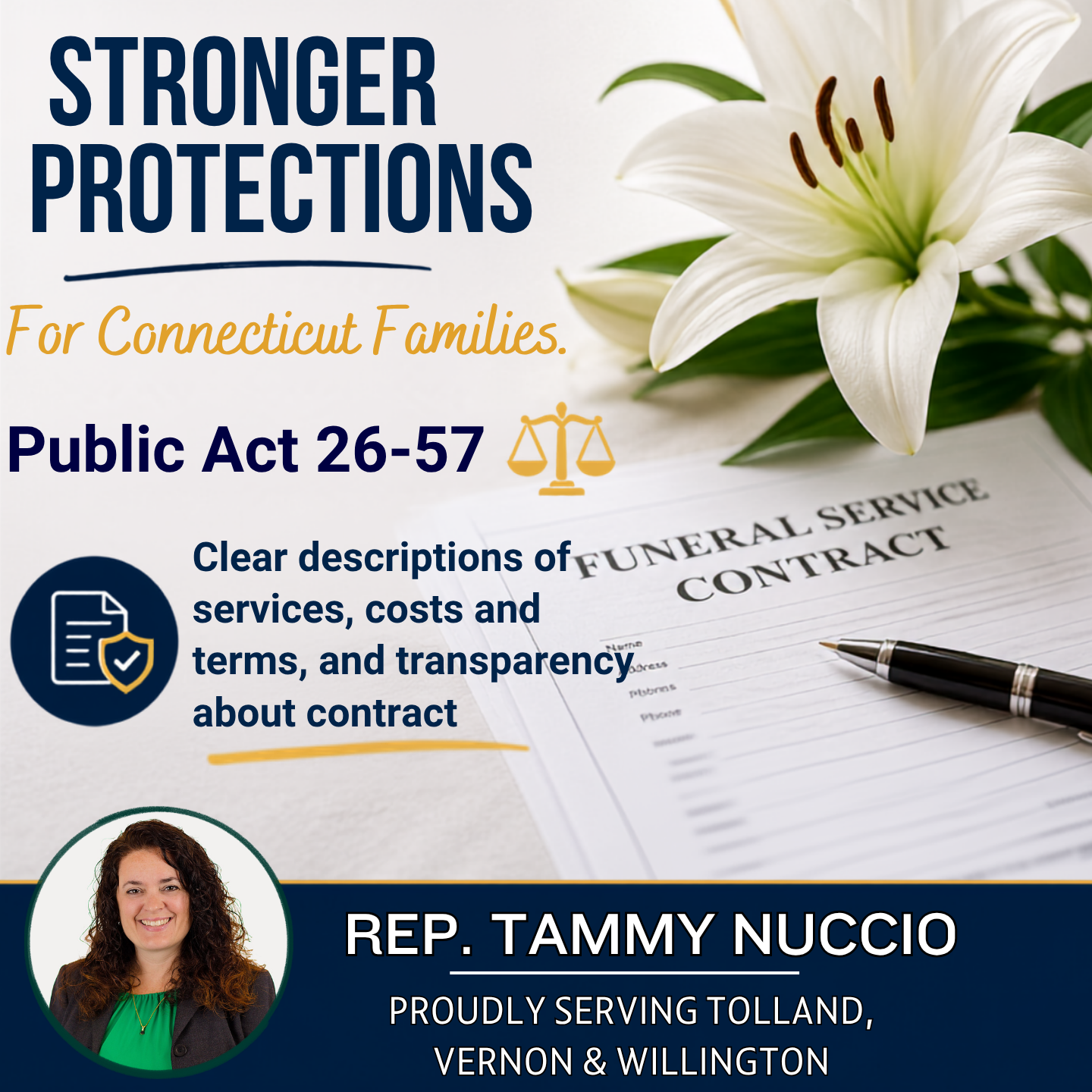 New Law Championed by Rep. Nuccio Provides Added Consumer Protections for Funeral Services